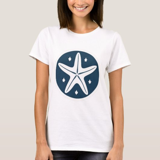 Starfish with White Stars T-shirt (Voorkant)