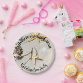 Starfish zand welkom bij strand huis familienaam papieren bordje (Feest)