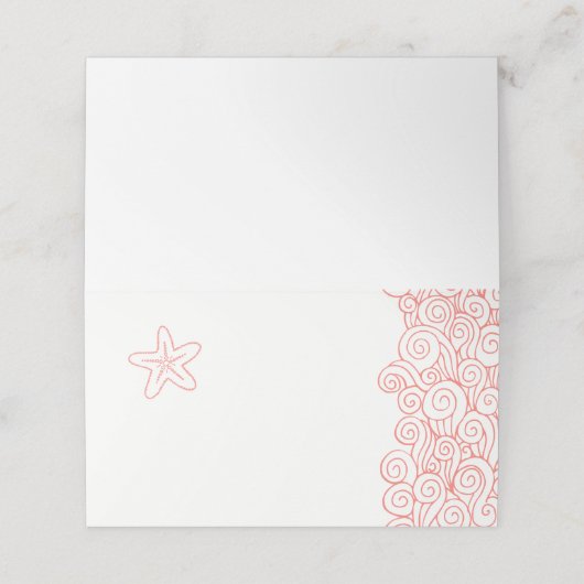 Starfish zee golven koraal strand gast plaats kaar plaatskaartje (Buitenkant ongevouwen)