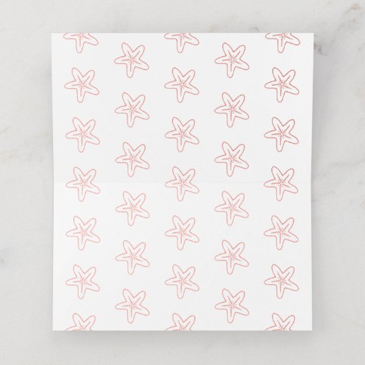 Starfish zee golven koraal strand gast plaats kaar plaatskaartje (Binnenkant ongevouwen)