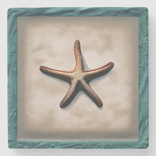 Starfish Zee Life Beach Ocean Art Decor Stenen Onderzetter (Voorkant)