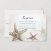 Starfish Zee Nautical Beach Wedding Reception Kaar RSVP Kaartje (Voorkant)