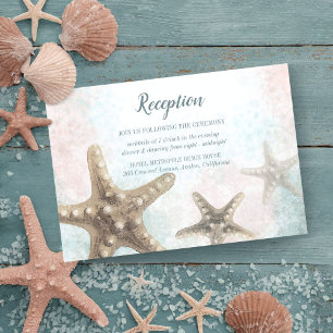 Starfish Zee Nautical Beach Wedding Reception Kaar RSVP Kaartje