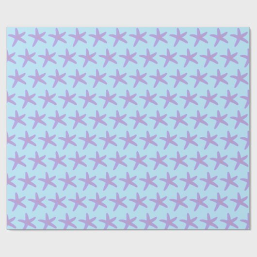 Starfish Zee Stars Ocean Pattern BLue Paars Gift Cadeaupapier (Vlak)