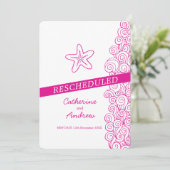 Starfish zee swirl roze strand bruiloft herschikt kaart (Staand voorkant)