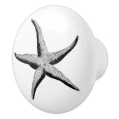 Starfish - zwarte en witte  sterren keramische knop (Rechts)