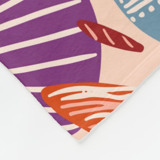 Starfishes, shells and stones flat hand drawn Vint Fleece Deken (Hoek)