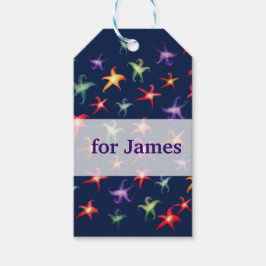 Starfishes, Zee sterrenpatroon Custom Gift Label Cadeaulabel