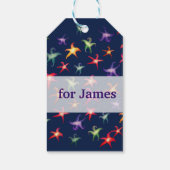 Starfishes, Zee sterrenpatroon Custom Gift Label Cadeaulabel (Achterkant)