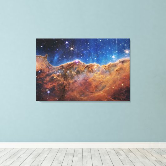 Starforming regio NGC 3324 in de Carina nevel. Canvas Afdruk (Insitu (Houten vloer))