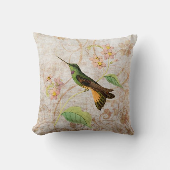 Starfrontlet Hummingbird  Grunge Pillow Kussen (Voorkant)