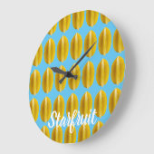 Starfruit Carambola Pattern Fruit for Vegan Grote Klok (Hoek)