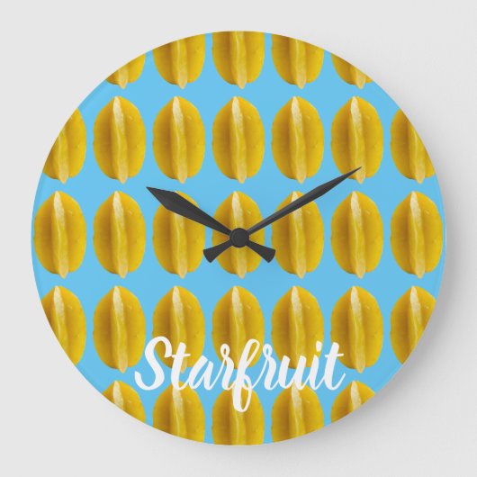 Starfruit Carambola Pattern Fruit for Vegan Grote Klok (Voorkant)