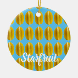 Starfruit Carambola Pattern Fruit for Vegan Keramisch Ornament