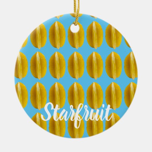 Starfruit Carambola Pattern Fruit for Vegan Keramisch Ornament (Voorkant)