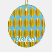 Starfruit Carambola Pattern Fruit for Vegan Keramisch Ornament (Links)