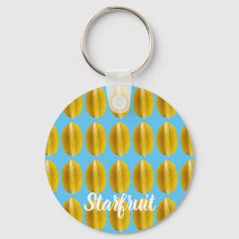 Starfruit Carambola Pattern Fruit for Vegan Sleutelhanger
