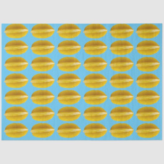 Starfruit Carambola Pattern Fruit for Vegan Tissuepapier (Voorkant)