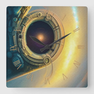 Stargaat in de lucht vierkante klok