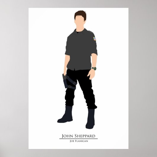 Stargate Atlantis Minimalist Sheppard Poster (Voorkant)