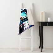 Stargazer bij het raam Dromerige Pixel Art Night S Sherpa Deken (In situ)