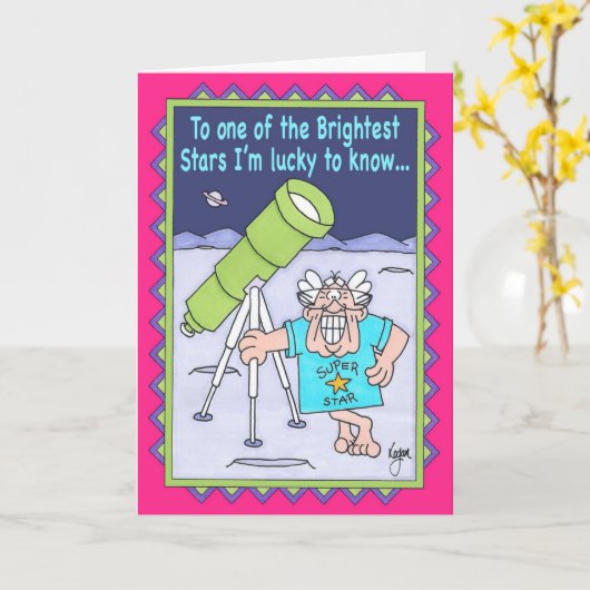 STARGAZER Birthday Kaart (Gele Bloem)