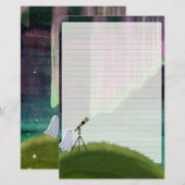 Stargazer - Cute Ghost Letter Writing Briefpapier (Voorkant / Achterkant)