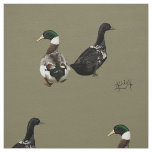 Stargazer drake en zijn Lady duck fabric Stof