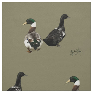 Stargazer drake en zijn Lady duck fabric Stof