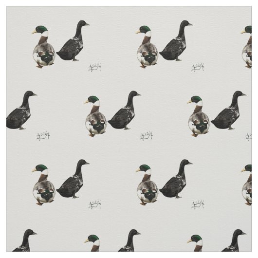 Stargazer Drake en zijn Lady Duck stof - wit (Swatch)