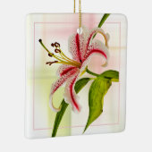 Stargazer Elegant Star Lily Floral Foto Keramisch Ornament (Rechts)
