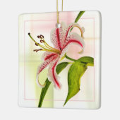 Stargazer Elegant Star Lily Floral Foto Keramisch Ornament (Links)