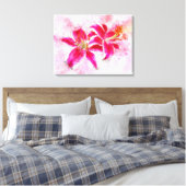 Stargazer Lelie bloem waterverf - wb 03 Canvas Afdruk (Insitu (Slaapkamer))