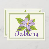 Stargazer lelie lila paarse trouwtafel nummer briefkaart (Voorkant / Achterkant)