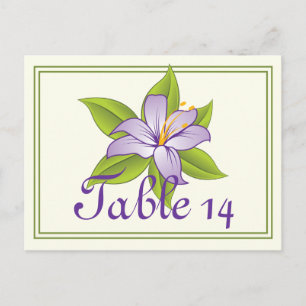 Stargazer lelie lila paarse trouwtafel nummer briefkaart