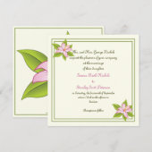 Stargazer lelie roze bruiloft aangepaste uitnodigi kaart (Voorkant / Achterkant)