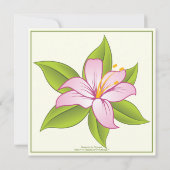 Stargazer lelie roze bruiloft aangepaste uitnodigi kaart (Achterkant)