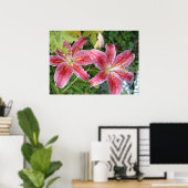 Stargazer Lelies Tuin Bloemen Poster (Thuiskantoor)