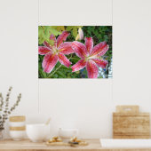 Stargazer Lelies Tuin Bloemen Poster (Keuken)