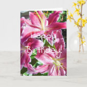 stargazer lelies verjaardag kaart (Gele Bloem)