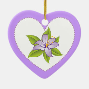 Stargazer lila paarse lelie aangepaste versiering keramisch ornament