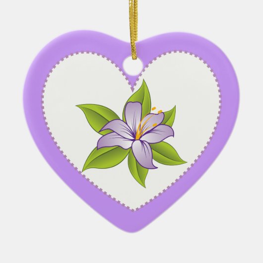 Stargazer lila paarse lelie aangepaste versiering keramisch ornament (Voorkant)