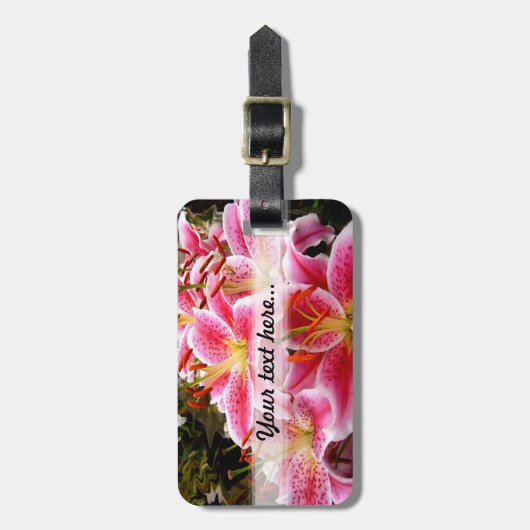 "Stargazer" Lilies Bagagelabel (Voorkant verticaal)