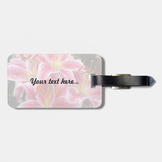 "Stargazer" Lilies Bagagelabel (Achterkant horizontaal)