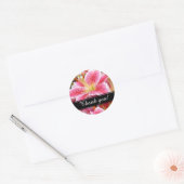 "Stargazer" Lilies Bedankt Ronde Sticker (Envelop)