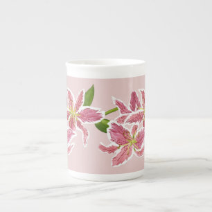 Stargazer Lilies Bone China Mok