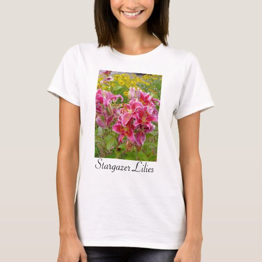 Stargazer Lilies Flowers T-shirt (Voorkant)
