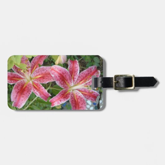 Stargazer Lilies Garden Floral Bagagelabel (Voorkant horizontaal)