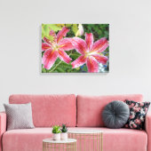Stargazer Lilies Garden Floral Canvas Afdruk (Insitu (Woonkamer))