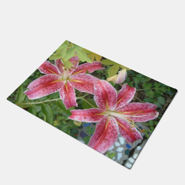 Stargazer Lilies Garden Floral Deurmat (Schuin)